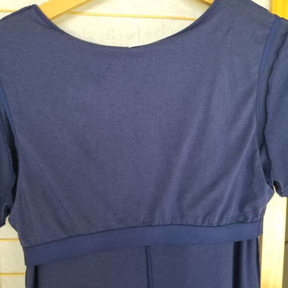 UNIQLO Blue Mini Dress Modal Cotton Blend Built-in Bra Size Large - Picture 10 of 10
